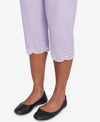 Women's Crystal Springs Eyelet Embroidered Capri Pants