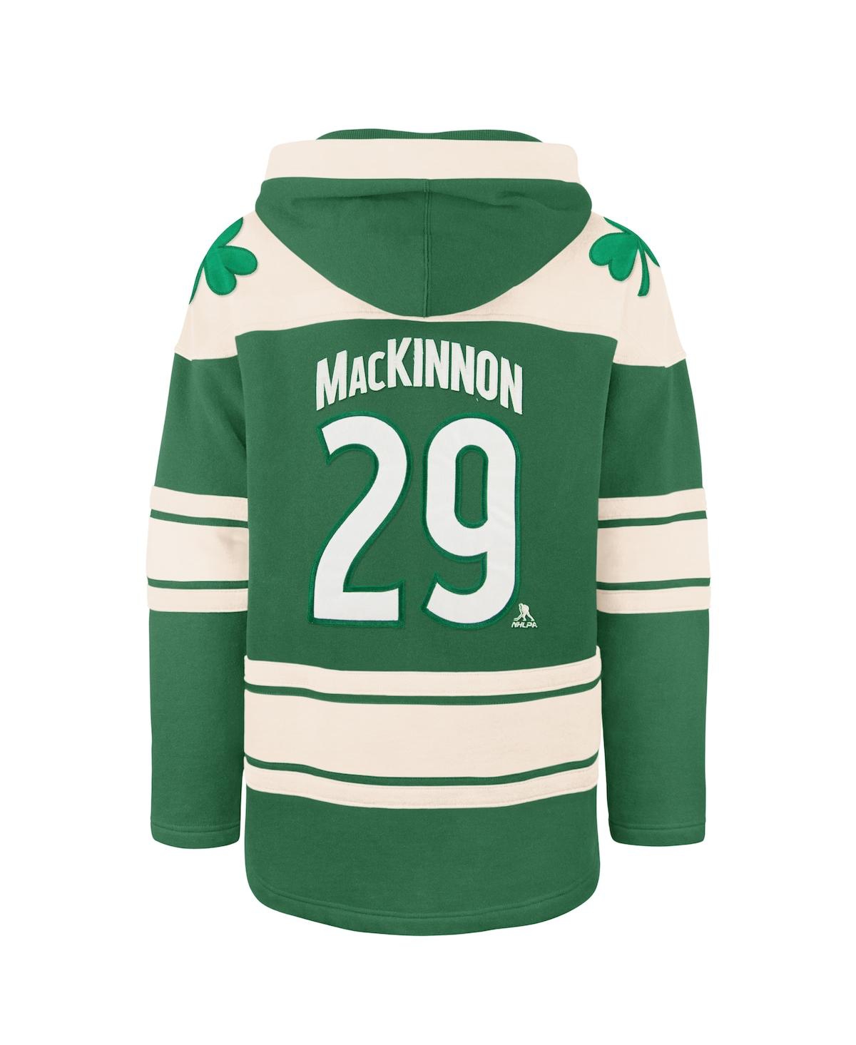 47 Brand Men's Nathan Mackinnon Kelly Green Colorado Avalanche St. Patrick's Day Player Name Number Lacer Pul In Multi