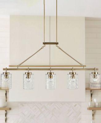 77.5" Curiana 5-light Linear Iron Chandelier