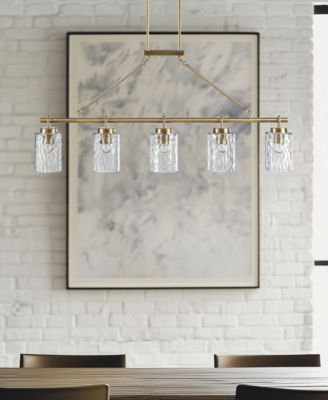 77.5" Curiana 5-light Linear Iron Chandelier