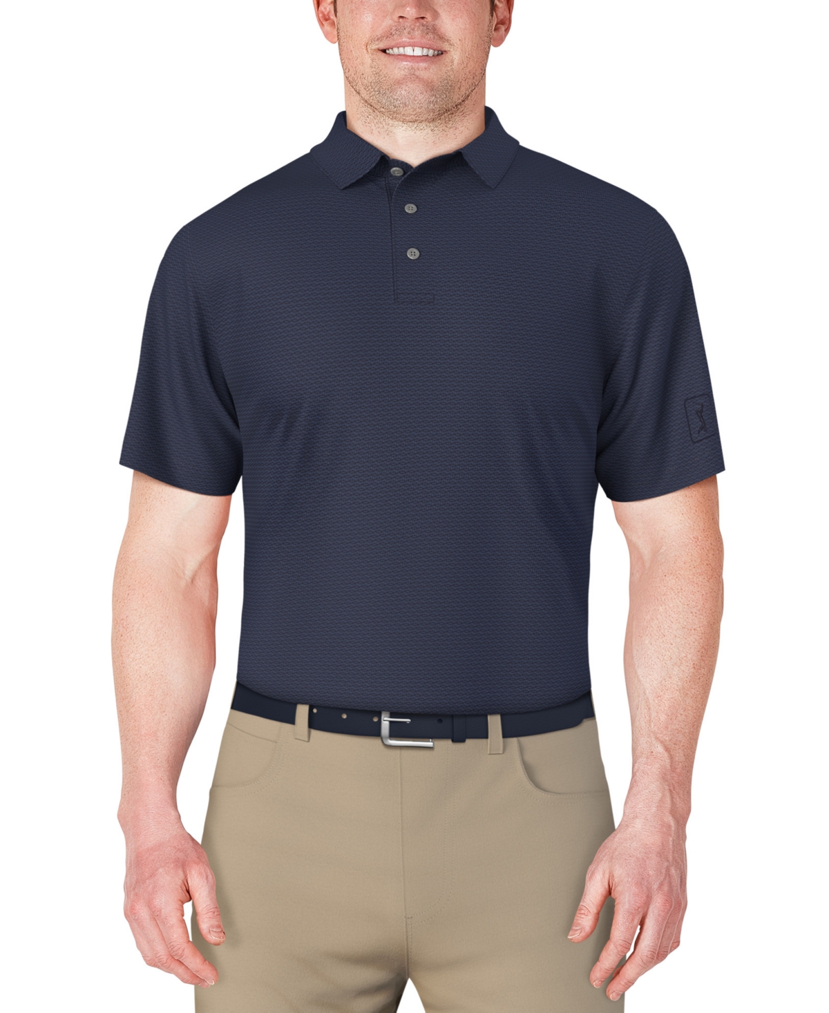 Men's Micro-Jacquard Polo Shirt - Peacoat
