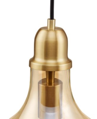 9" Auburn Bell Shaped Hanging Glass Pendant Light