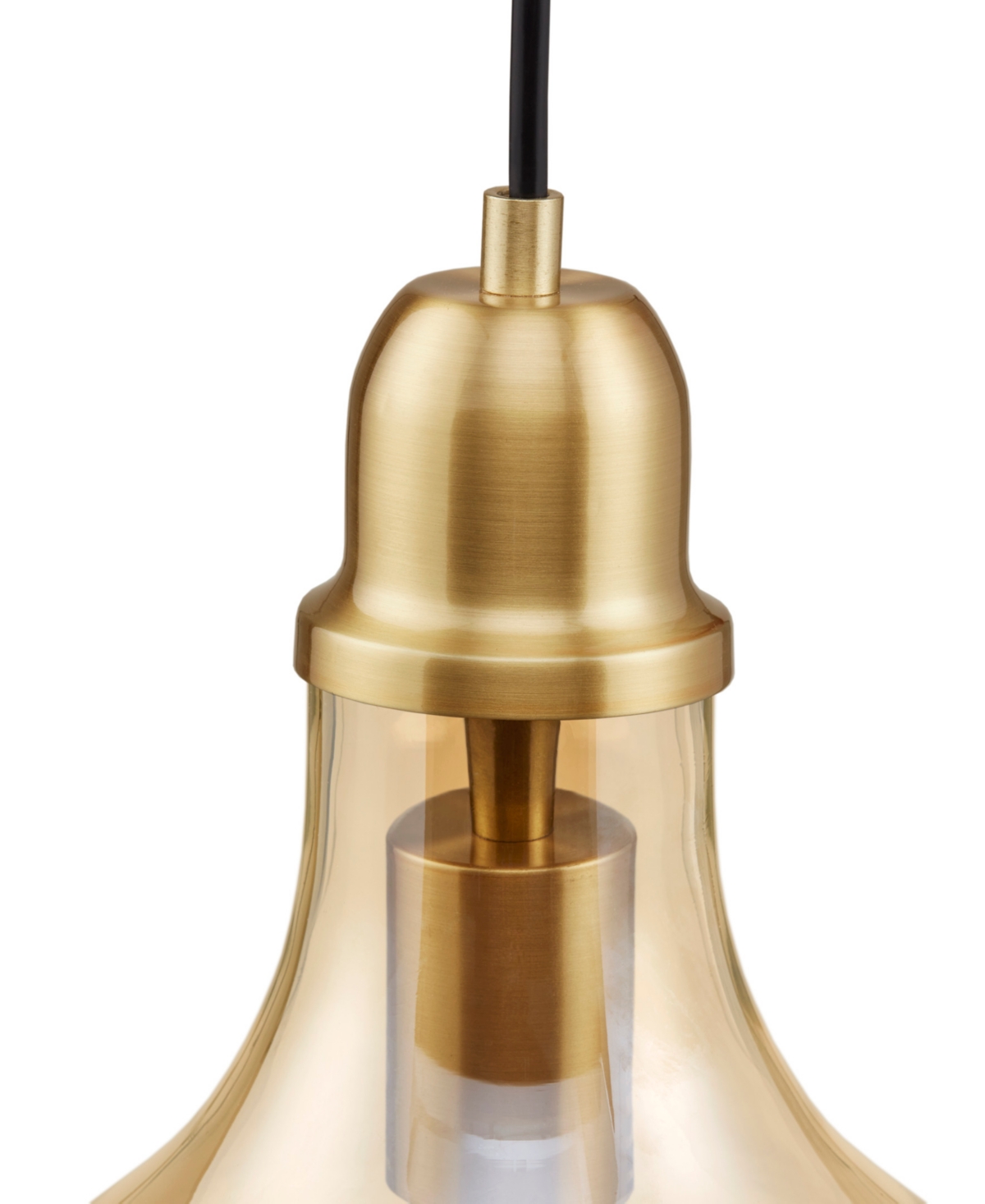 Ink+ivy 9" Auburn Bell Shaped Hanging Glass Pendant Light In Gold,amber