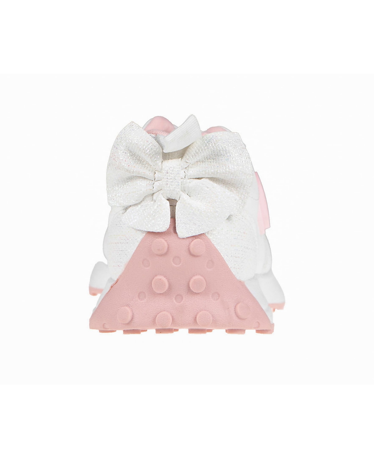 Shop Bebe Toddler Girls Double Layer Bow At Back With Medallion Sneakers In White