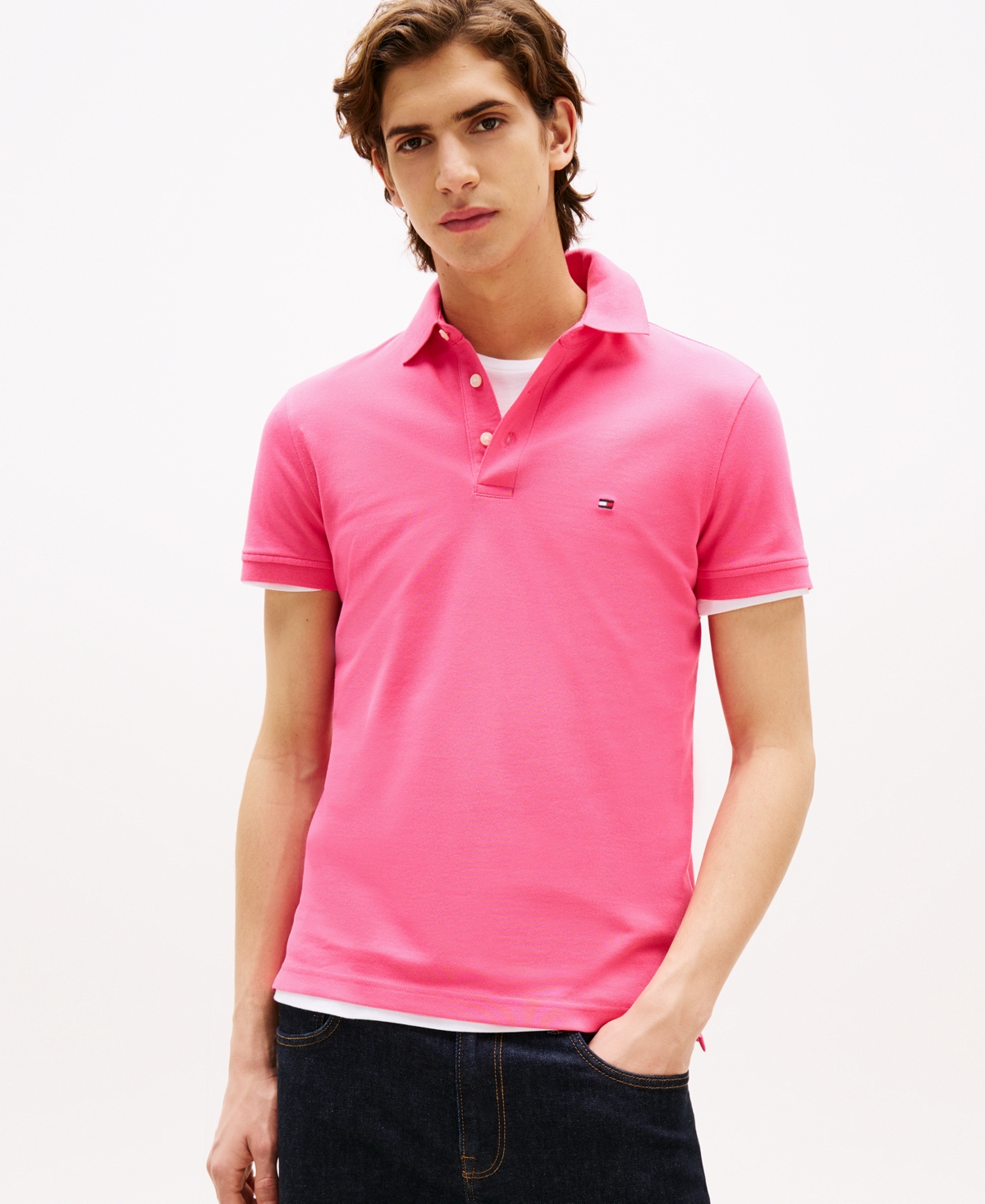 Tommy Hilfiger Men's 1985 Slim Fit Polo Shirt In Black