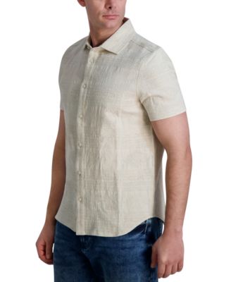 Men's Regular-Fit Textured Geometric Button-Down Shirt