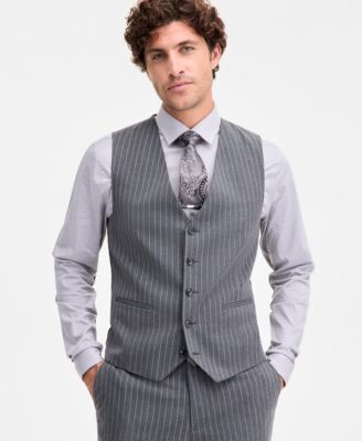 Tayion Collection - Men's Classic-Fit Pinstripe Suit Separate Vest