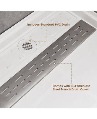 60"W X 30"D SMC Single Threshold Shower Base Anti-Slip Shower Pan, Drain Assembly & Drain Cover Included