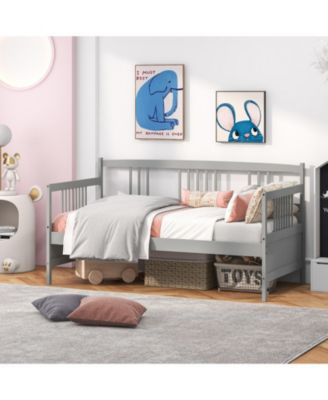Twin Size Wooden Slats Daybed Bed with Rails