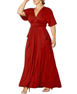 Plus Size Indie Flair Maxi Dress with Kimono Sleeves