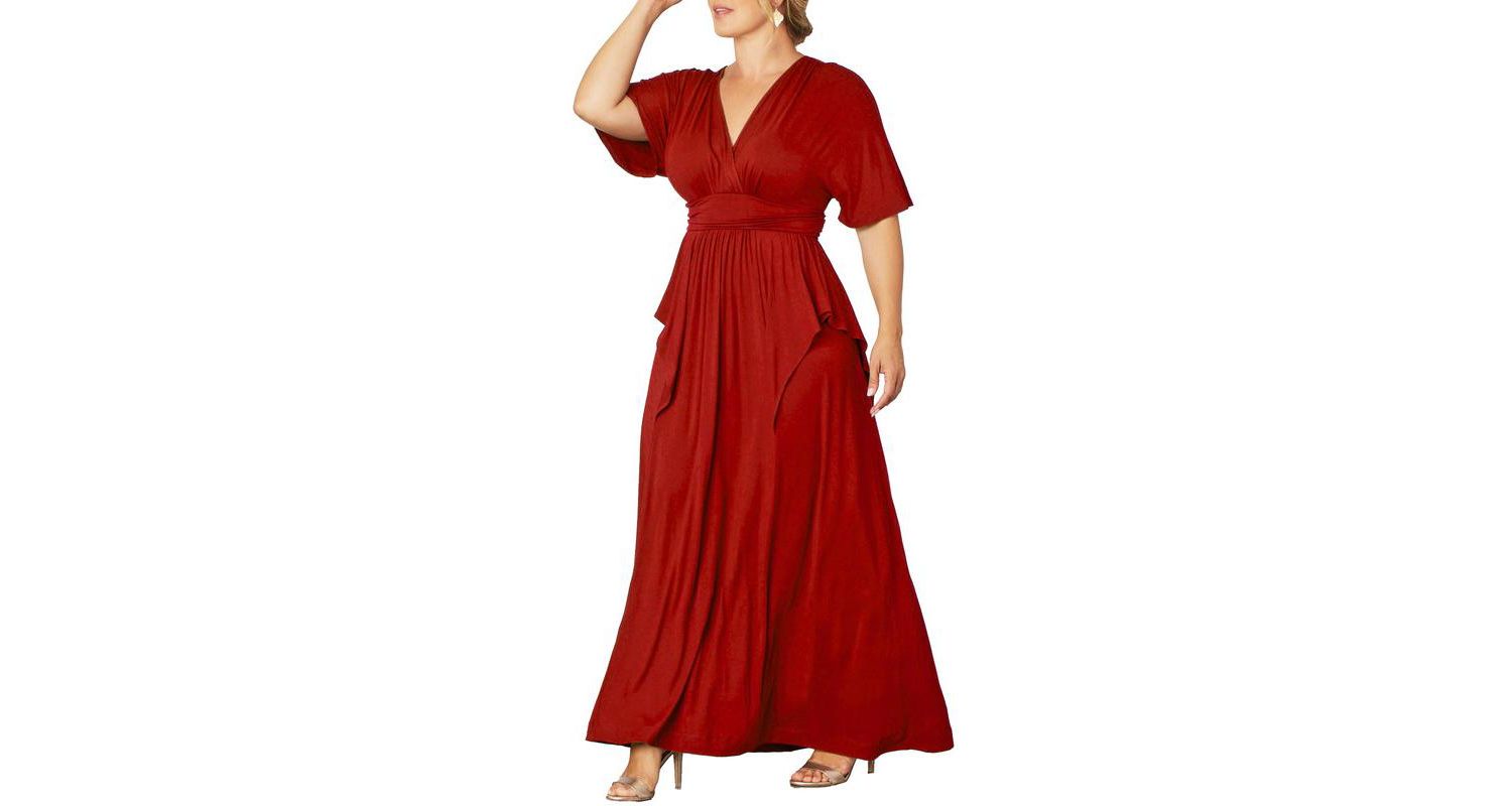 Plus Size Indie Flair Maxi Dress with Kimono Sleeves
