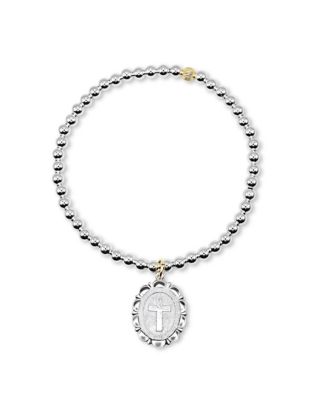 4mm Sterling Silver Ball with Cross Medallion Charm