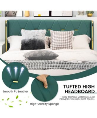 Full Size Upholstered Bed Frame with 4 Drawers-Full Size