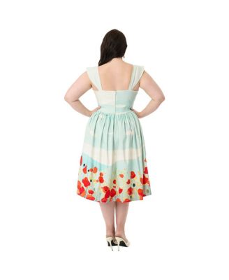 Plus Size 1950s Sweetheart Sleeveless Swing Dress