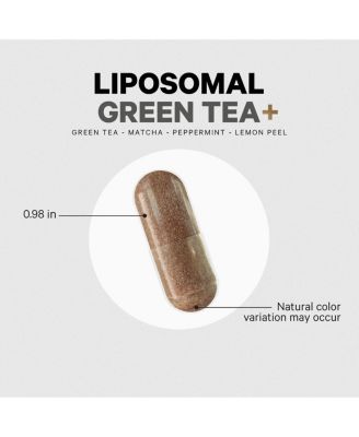 Liposomal Green Tea+ EGCG 50% Green Tea Extract, Matcha Green Tea Powder, Peppermint Leaf, Lemon Peel, Green Tea Pils Supplement, 60 Capsules