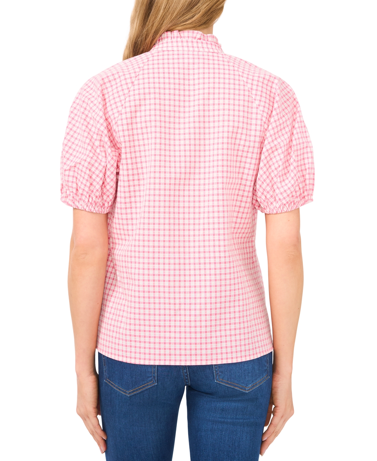 Cece Women's Split-neck Raglan-sleeve Cotton Blouse In Confetti Pink