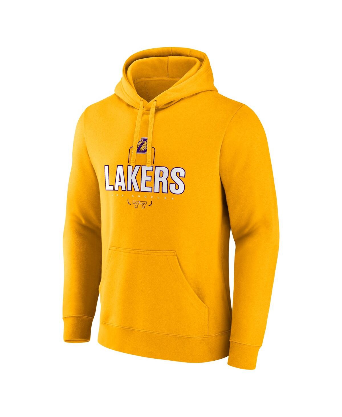 Fanatics Men's Luka Doncic Gold Los Angeles Lakers Icon Behind The Back Name Number Pullover Hoodie In Gold
