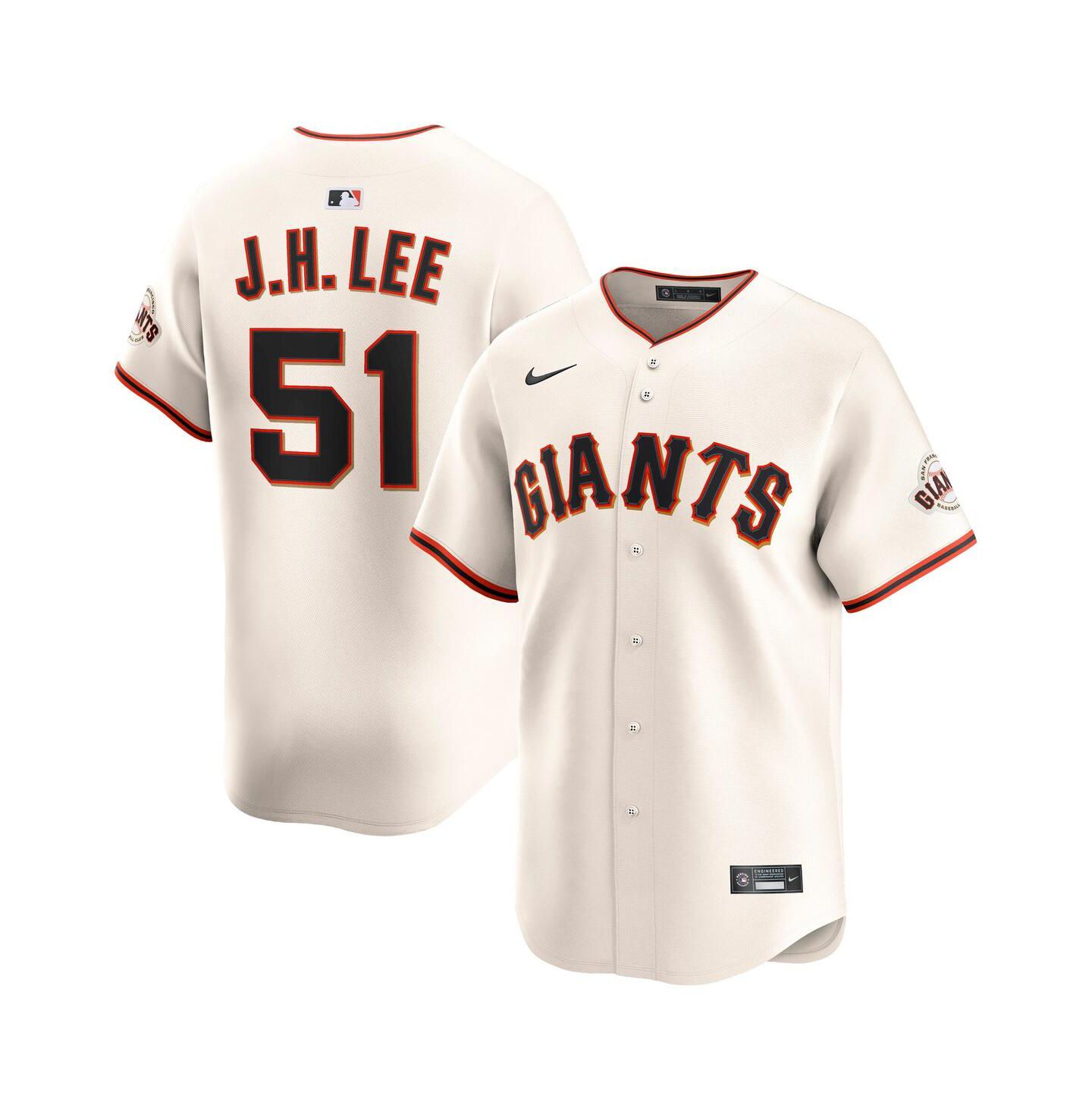 Мужской топ Nike Jung Hoo Lee Cream San Francisco Giants Home Limited Player Jersey — фото 1
