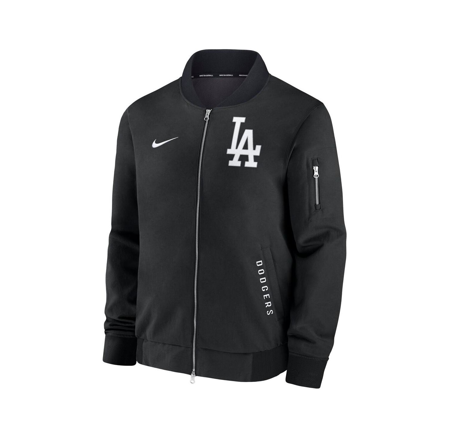 Men's Anthracite Los Angeles Dodgers Authentic Collection Dugout Full-Zip Bomber Jacket
