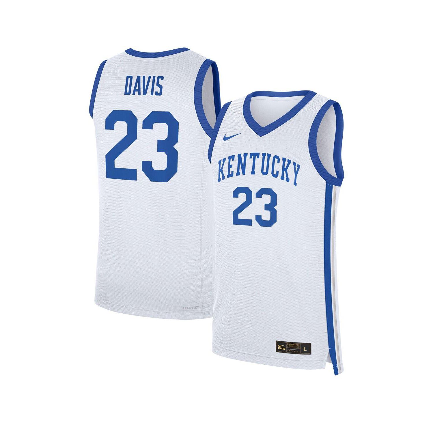 Men's Anthony Davis White Kentucky Wildcats Performance Replica Basketball Jersey