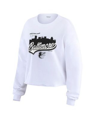Women's White Baltimore Orioles Domestic Postcard Long Sleeve T-Shirt
