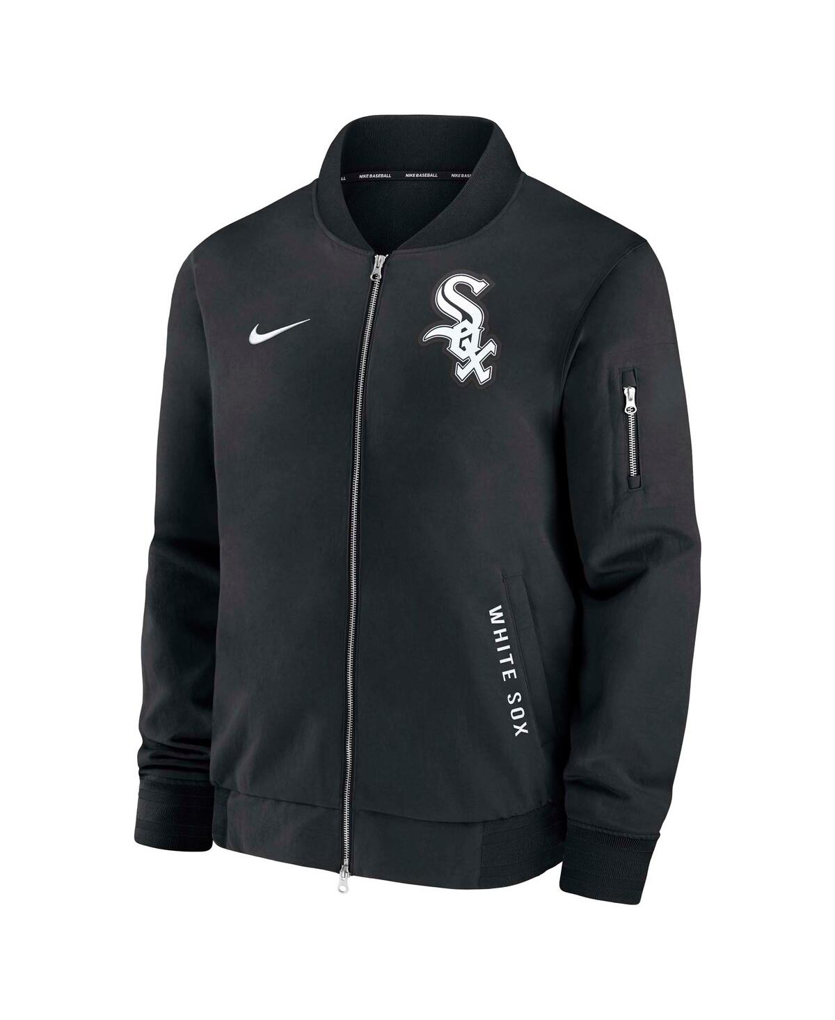 Nike Men's Black Chicago White Sox Authentic Collection Dugout Full-zip Bomber Jacket In Black
