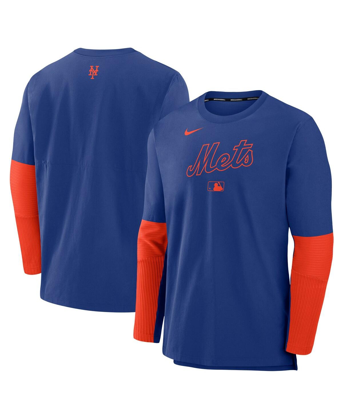 Nike New York Mets Authentic Collection Player  Men's Dri-fit Mlb Pullover Sweatshirt In Blue