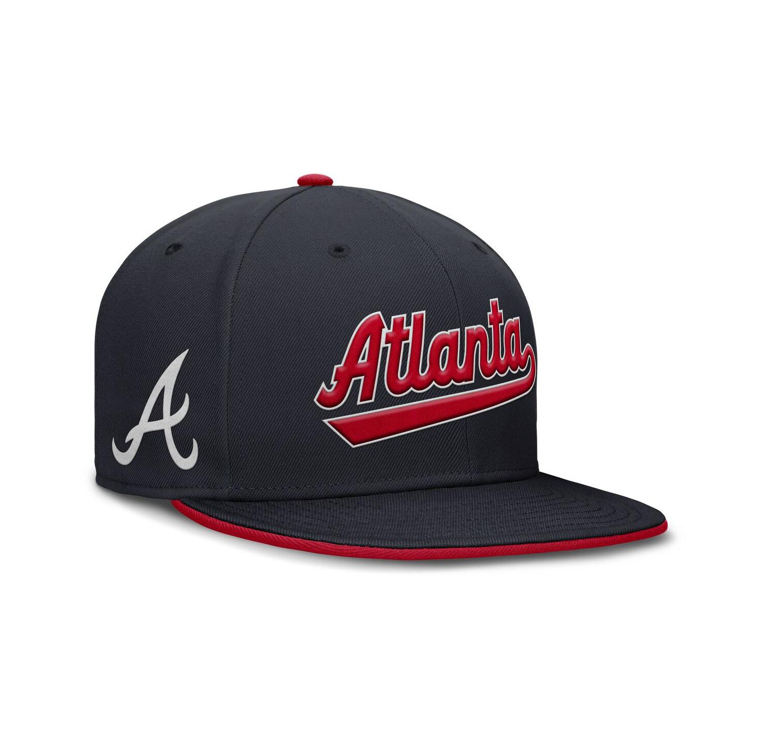 Men's Navy Atlanta Braves True Performance Fitted Hat