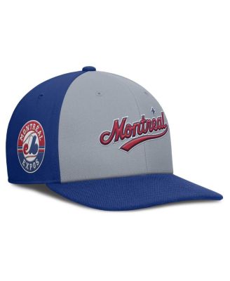 Nike - Men's Gray/Blue Montreal Expos Cooperstown Collection Pro Performance Snapback Hat
