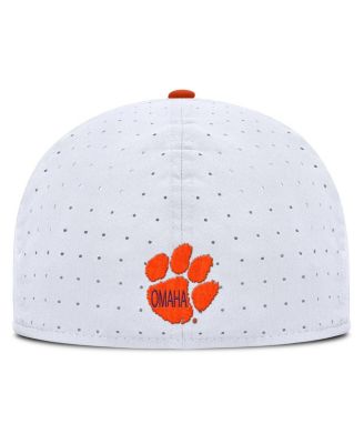 Men's White Clemson Tigers On-Field Dugout True Performance Fitted Hat