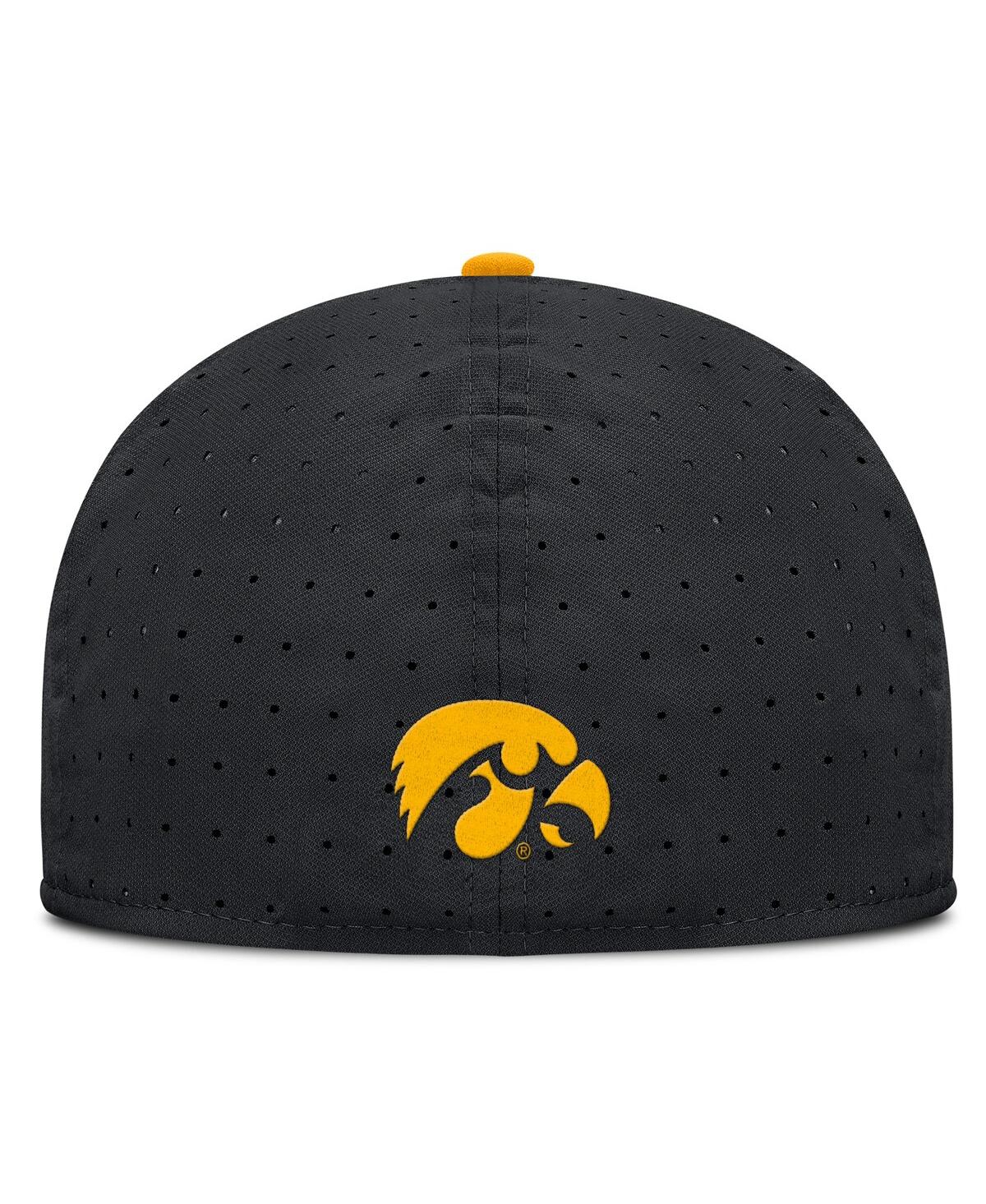 Nike Men's Black Iowa Hawkeyes On-field Dugout True Performance Fitted Hat In Black