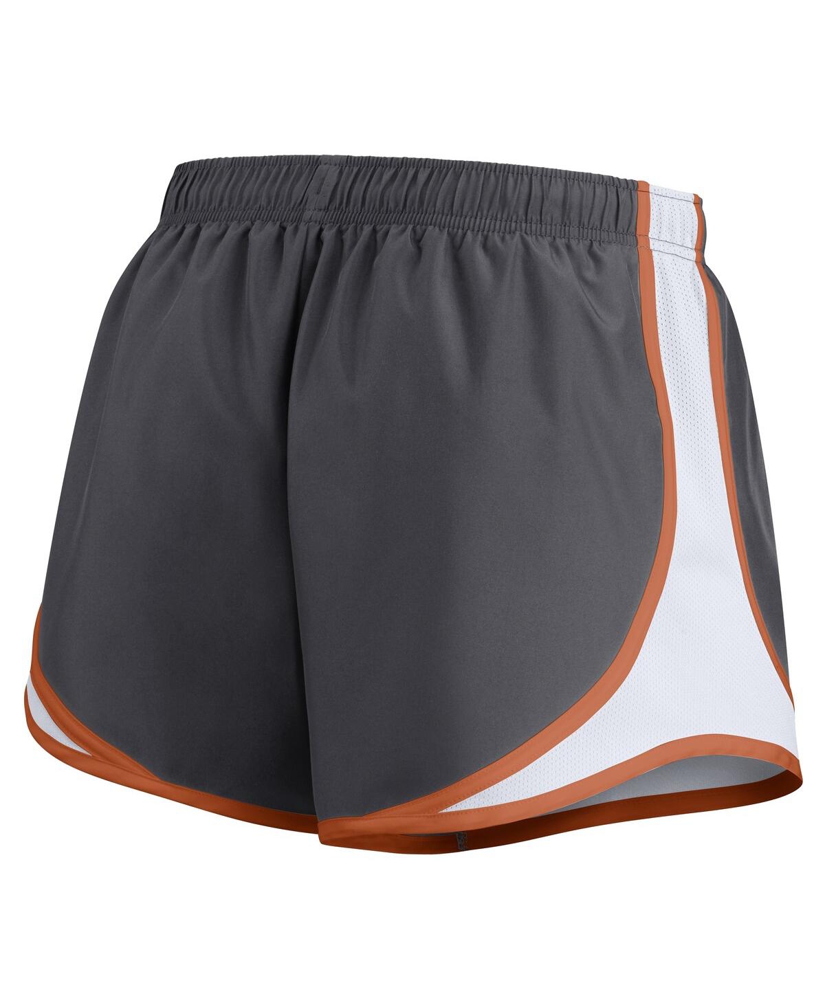 Nike Women's Charcoal Texas Longhorns Spring Break Tempo Performance Shorts In Charcoal,white