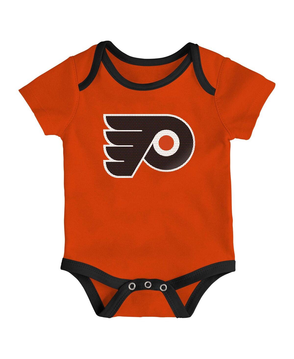 Outerstuff Baby Boys And Girls 3-piece Philadelphia Flyers Legend Bodysuit Set