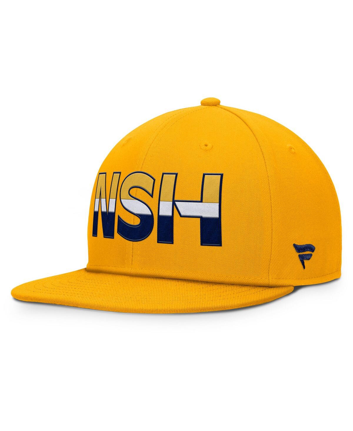 Fanatics Men's Gold Nashville Predators Authentic Pro Rink Snapback Hat In Gold