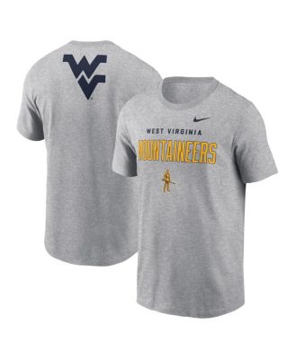 Nike - Men's Heather Gray West Virginia Mountaineers Campus 2-Hit Primary Mascot T-Shirt