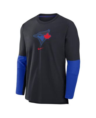 Men's Navy Toronto-Blue Jays 2024 City Connect Authentic Collection Player Tri-Blend Performance Pullover Top