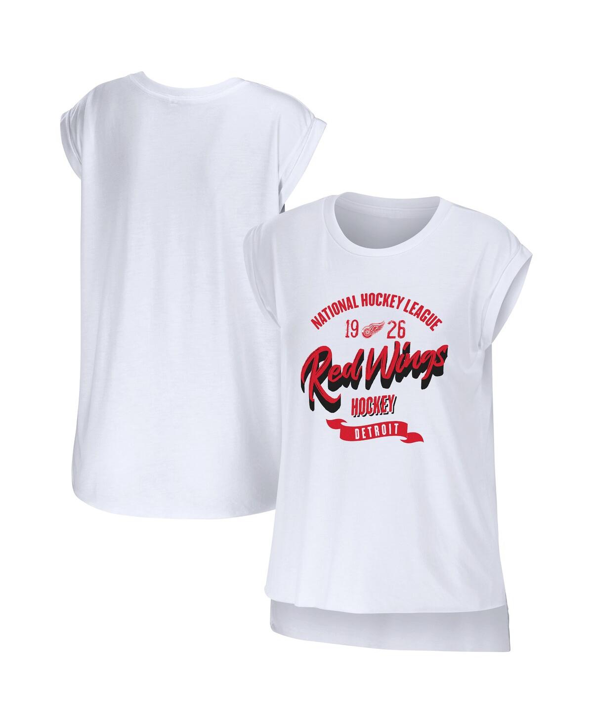 WEAR BY ERIN ANDREWS WOMEN'S WHITE DETROIT RED WINGS DOMESTIC TANK TOP 