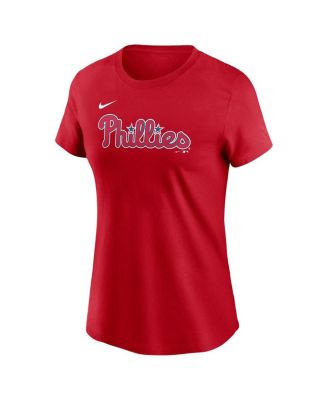 Women's Trea Turner Red Philadelphia Phillies Fuse Name Number T-Shirt