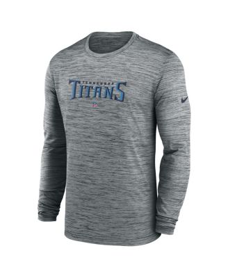 Men's Heather Gray Tennessee Titans Sideline Team Velocity Performance Long Sleeve T-Shirt