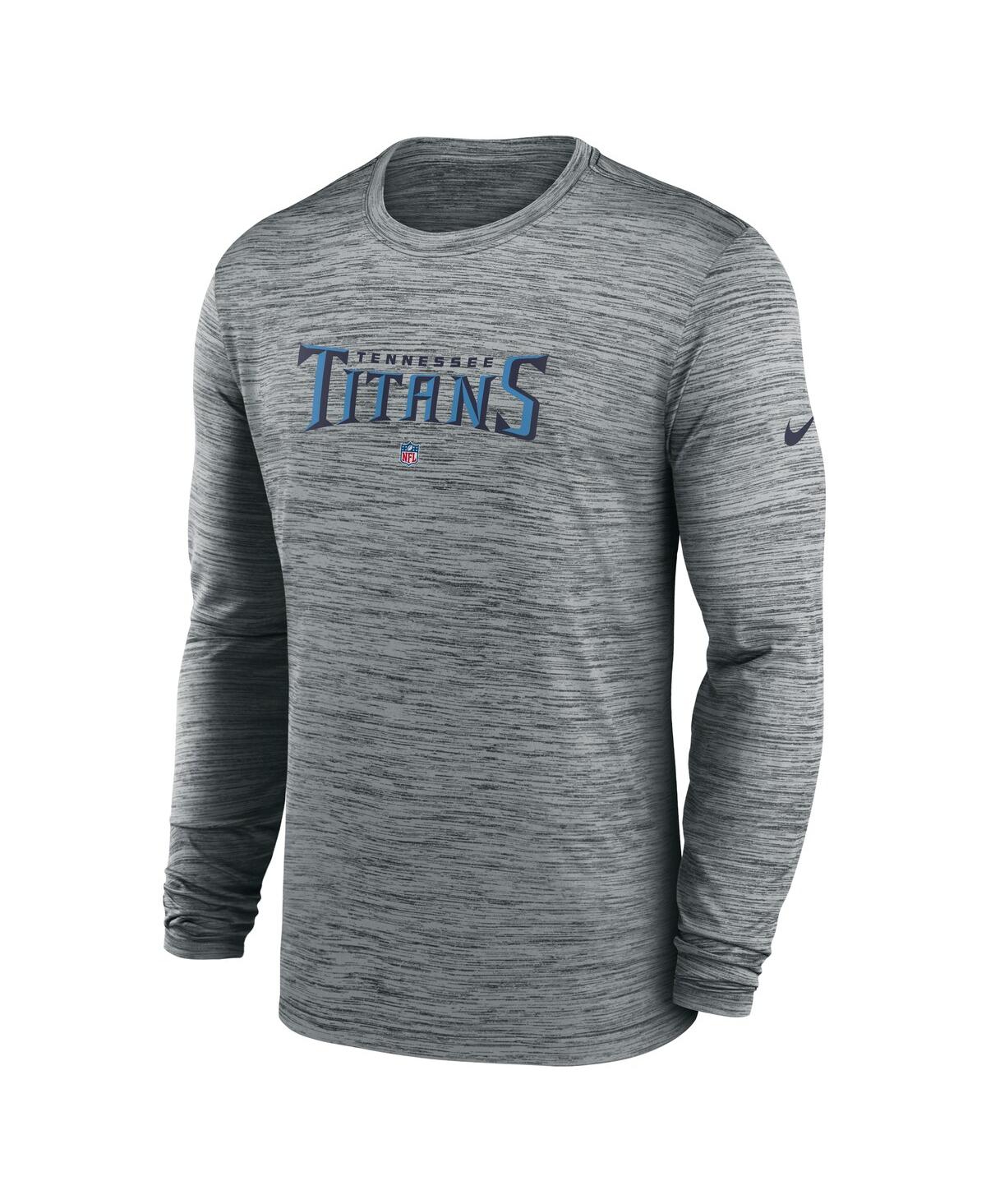 Nike Men's Heather Gray Tennessee Titans Sideline Team Velocity Performance Long Sleeve T-shirt In Gray