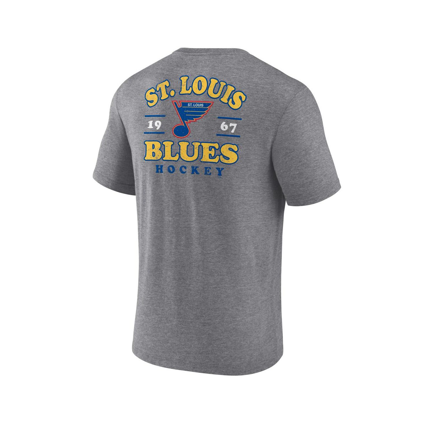Men's Heather Gray St. Louis Blues Winger Tri-Blend T-Shirt