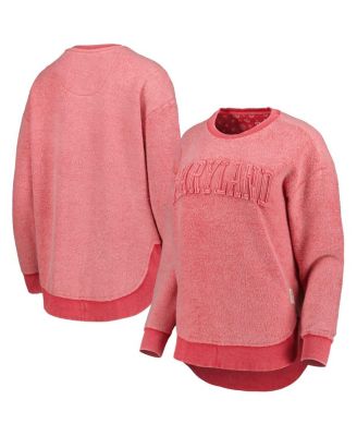 Pressbox - Women's Red Maryland Terrapins Ponchoville Pullover Sweatshirt