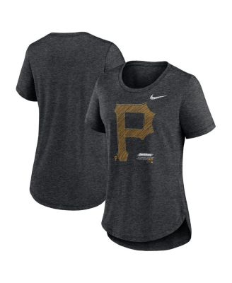 Nike - Women's Heather Black Pittsburgh Pirates Touch Tri-Blend T-Shirt