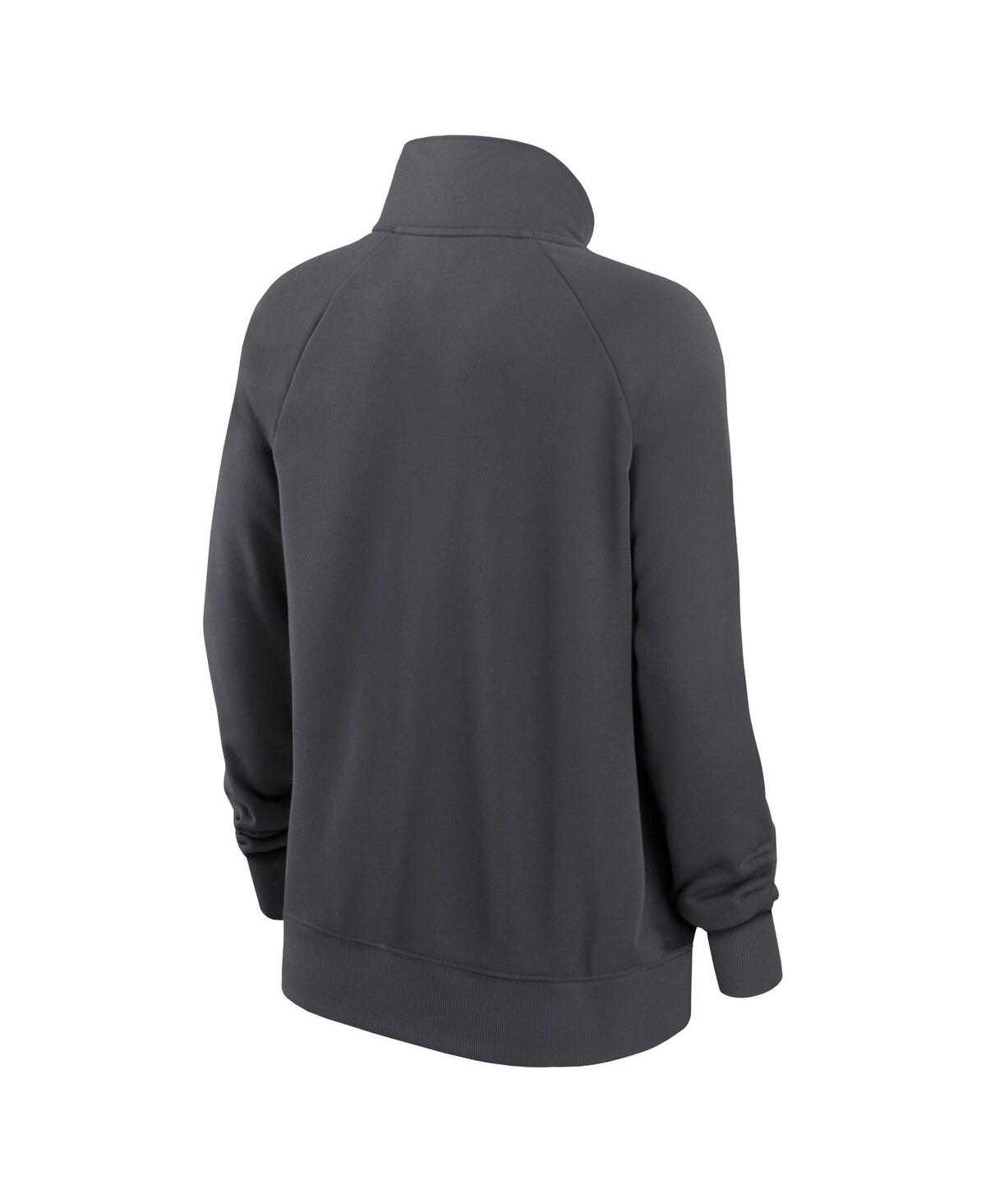 Nike Women's Charcoal New Orleans Saints Premium Raglan Performance Half-zip Sweatshirt In Charcoal