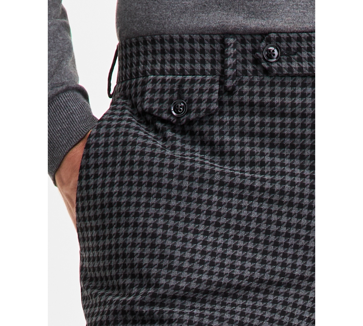 Tayion Collection Men's Classic-Fit Houndstooth Suit Separate Pants