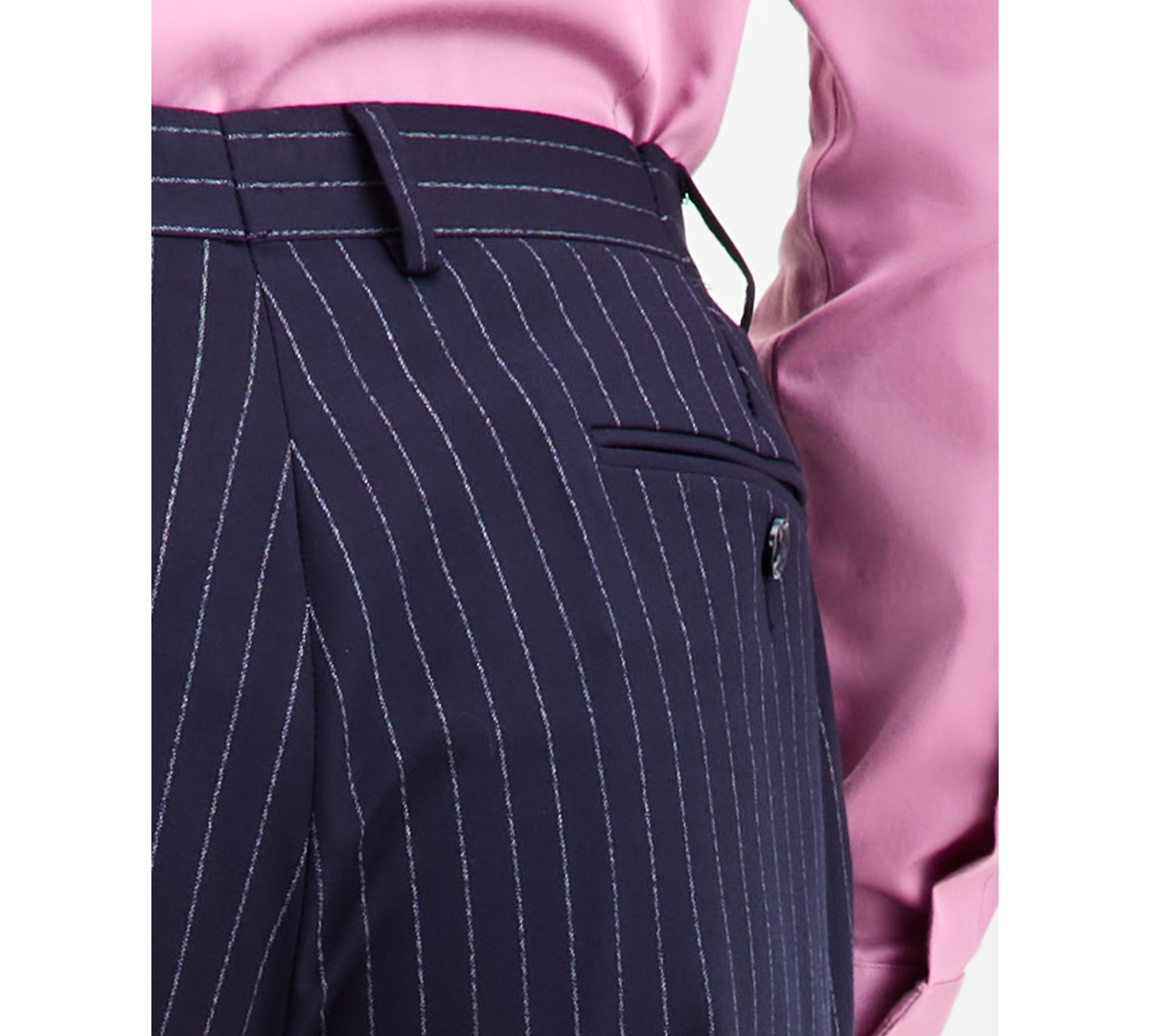 Tayion Collection Men's Classic-fit Pinstripe Suit Separate Pants In Blue