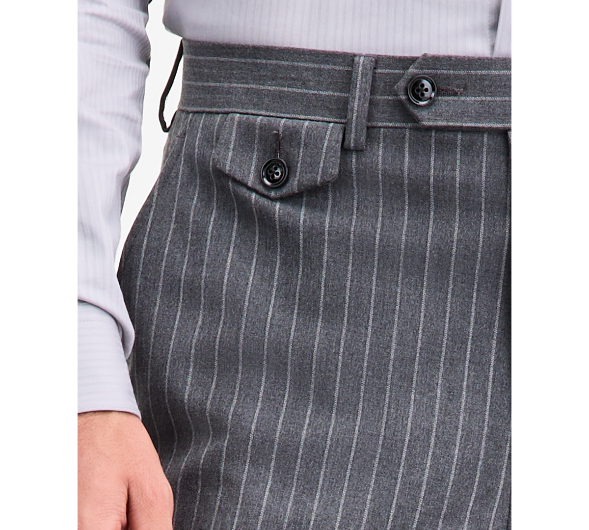 Tayion Collection Men's Classic-fit Pinstripe Suit Separate Pants In Gray