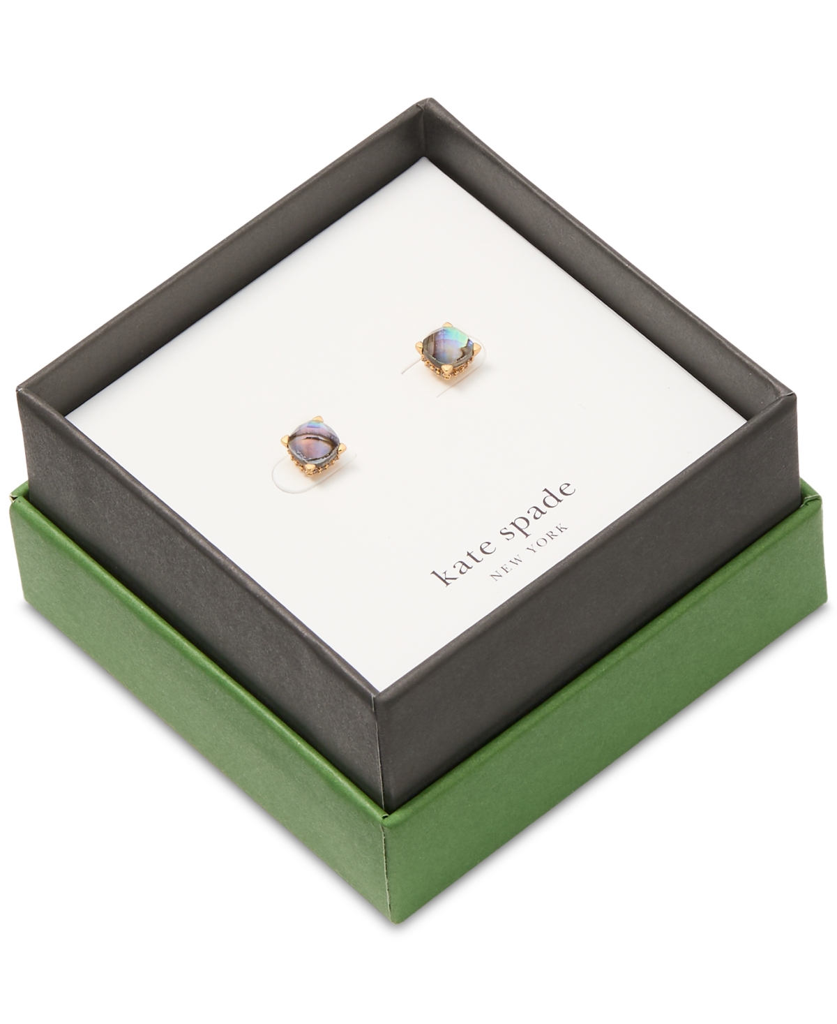 Kate Spade Gold-tone Color Cubic Zirconia Stud Earrings In Abalone,gold