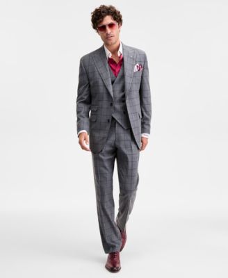 Men's Classic-Fit Windowpane Suit Separates