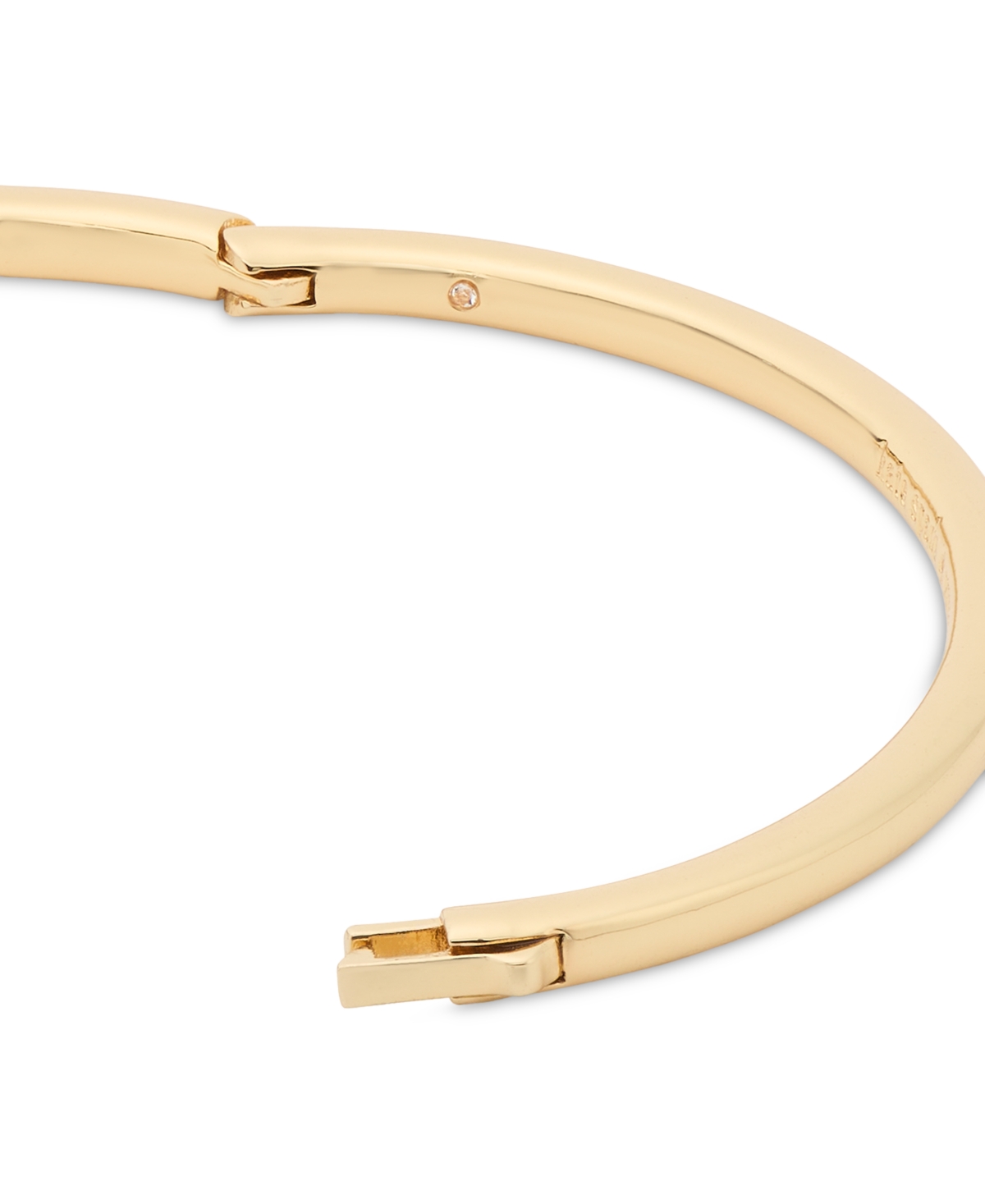Kate Spade Gold-tone Color Cubic Zirconia Bangle Bracelet In Dusty Pink